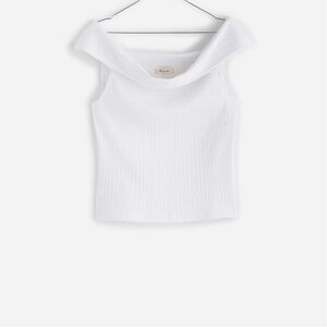 Madewell White Ribbed Sleeveless Top